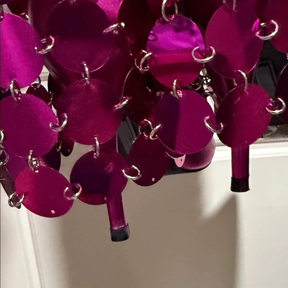 Fuchsia Sequin Heeled Boots - Picture 8 of 14